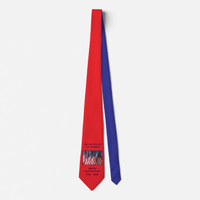 250. Jubiläum USA Patriotic Red and Blue Krawatte (Vorderseite)