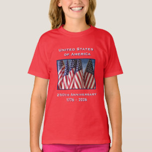 250. Jubiläum USA Patriotic Red Kids T-Shirt