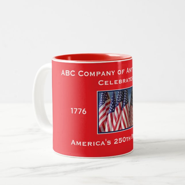 250. Jubiläum USA Patriotic Zweifarbige Tasse (Vorderseite Links)