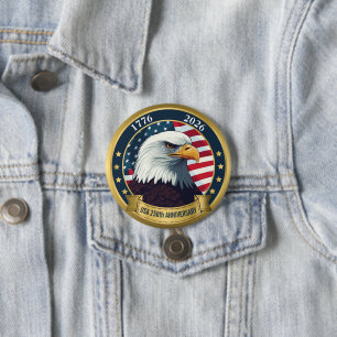 250. Jubiläum USA Patriotisch   1776–2026 Button