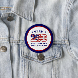250. Jubiläum USA Patriotisch   1776–2026 Button