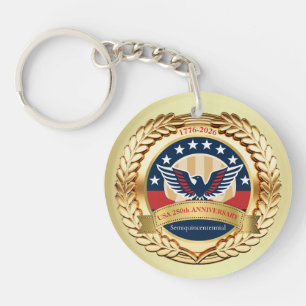 250. Jubiläum USA Patriotisch   1776–2026 Button Schlüsselanhänger