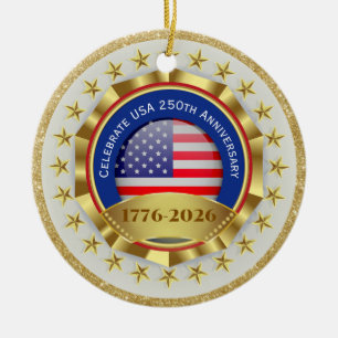 250. Jubiläum USA Patriotisch 1776–2026 Keramik Ornament