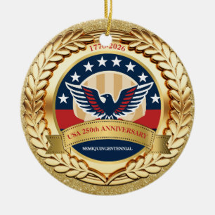 250. Jubiläum USA Patriotisch 1776–2026 Keramik Ornament