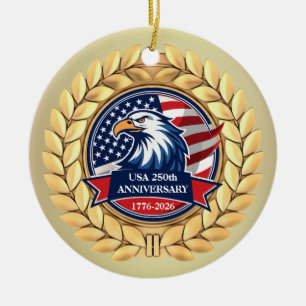 250. Jubiläum USA Patriotisch 1776–2026 Keramik Ornament