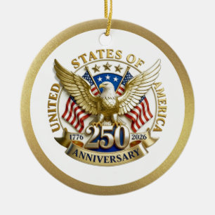 250. Jubiläum USA Patriotisch   1776–2026 Keramik Ornament