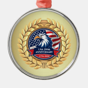 250. Jubiläum USA Patriotisch 1776–2026 Ornament Aus Metall