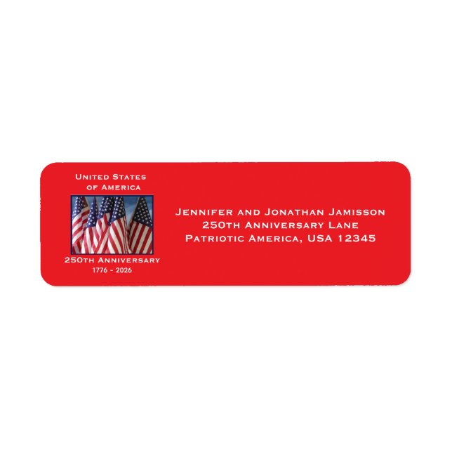 250. Jubiläum USA Patriotische amerikanische Flagg (Vorne)