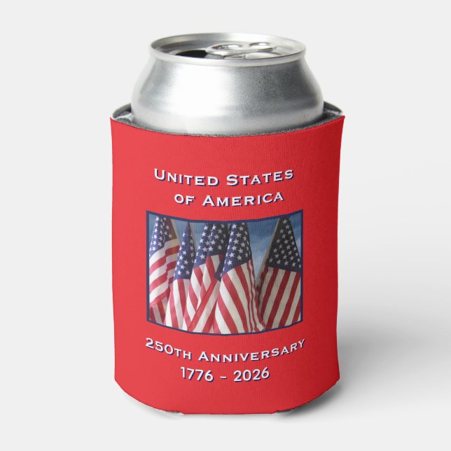 250. Jubiläum USA Patriotische amerikanische Flagg Dosenkühler (Kanne Vorderseite)