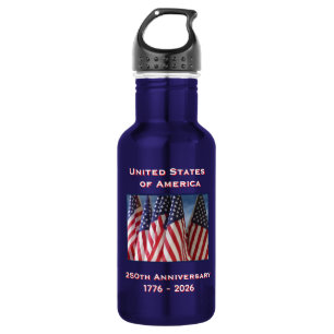250. Jubiläum USA Patriotische amerikanische Flagg Edelstahlflasche