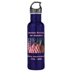 250. Jubiläum USA Patriotische amerikanische Flagg Edelstahlflasche