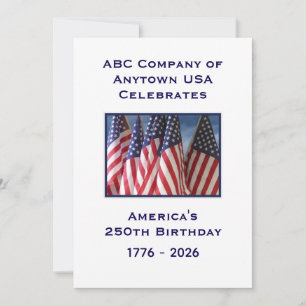 250. Jubiläum USA Patriotische amerikanische Flagg Einladung