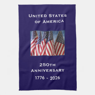 250. Jubiläum USA Patriotische amerikanische Flagg Geschirrtuch