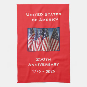 250. Jubiläum USA Patriotische amerikanische Flagg Geschirrtuch