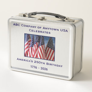 250. Jubiläum USA Patriotische amerikanische Flagg Metall Brotdose