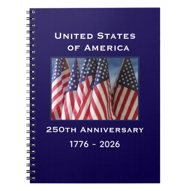 250. Jubiläum USA Patriotische amerikanische Flagg Notizblock (Vorderseite)