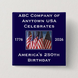 250. Jubiläum USA Patriotische Flaggen  Button