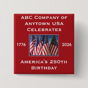250. Jubiläum USA Patriotische Flaggen  Button