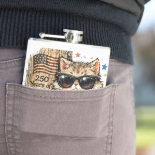 250. Jubiläum USA Patriotische Katze Eiskaffee Flachmann