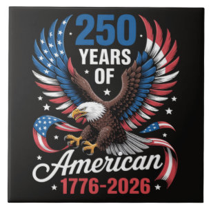250. Jubiläum USA Patriotischer Adler 250 Jahre Fliese