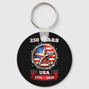 250. Jubiläum USA Patriotischer Stern Schlüsselanhänger