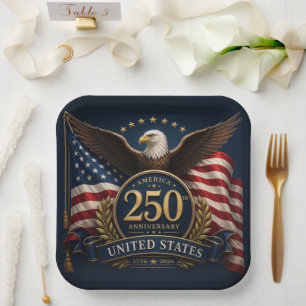 250. Jubiläum USA Patriotisches Andenken Pappteller