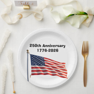 250. Jubiläum USA Patriotisches Andenken Pappteller