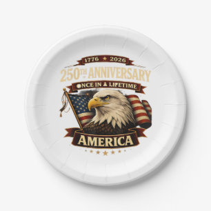 250. Jubiläum USA-Shirt 250. Amerika Pappteller