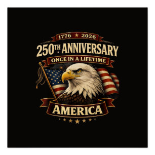 250. Jubiläum USA-Shirt 250. Amerika Poster