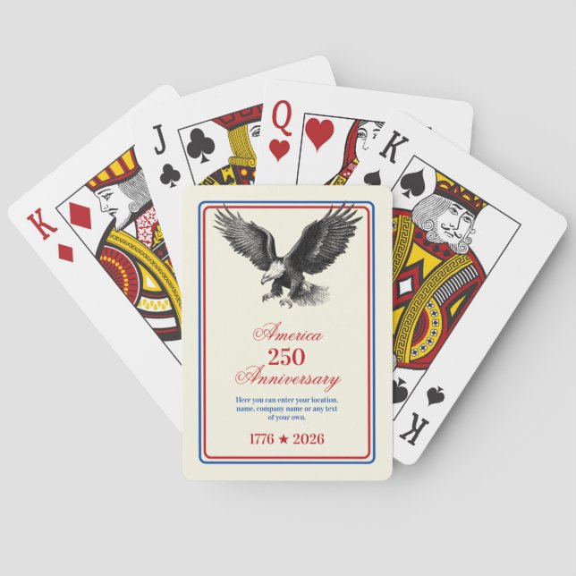 250. Jubiläum USA Weißkopfseeadler  Spielkarten (Rückseite)