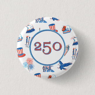250. patriotische Wasserfarben-Party zum 4. Juli Button