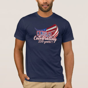 250 Sterne und Streifen feiern USA T-Shirt
