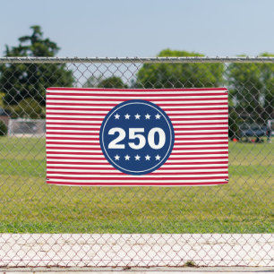 250 Sterne und Streifen Rot Weiß und Blau Patrioti Banner