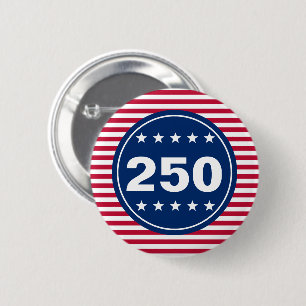 250 Sterne und Streifen Rot Weiß und Blau Patrioti Button