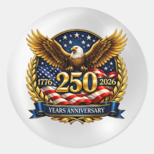 250. USA-Jubiläum Adler-Emblem Runder Aufkleber