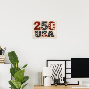 250 USA Vintage Impression Broderie Art Print