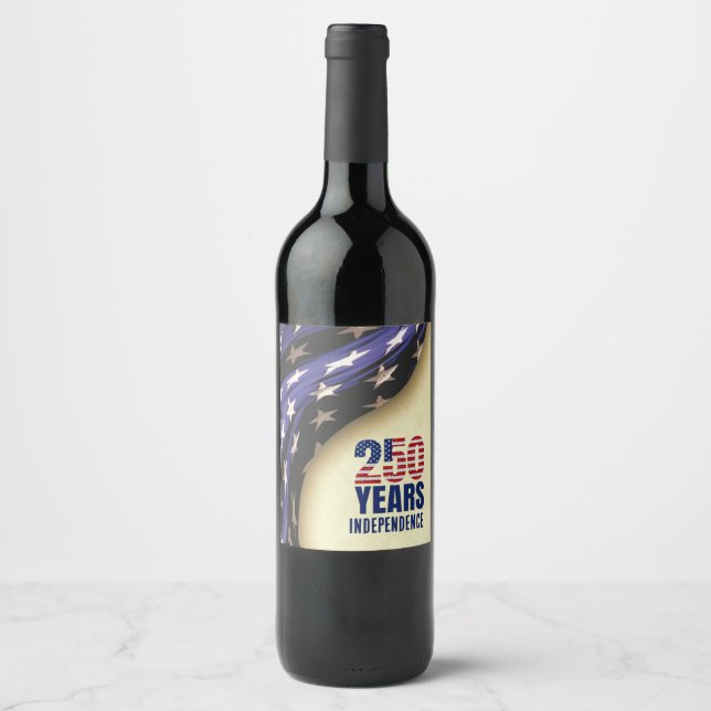 250 Years American Independence Birthday Weinetikett (Vorderseite)