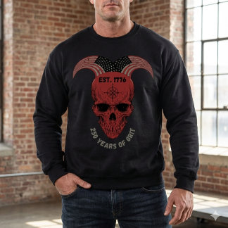 250 Years of American Grit Red Skull T-Shirt Sweatshirt