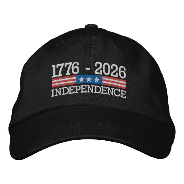 250 Years of Independence 4th of July Anniversary  Bestickte Baseballkappe (Vorderseite)