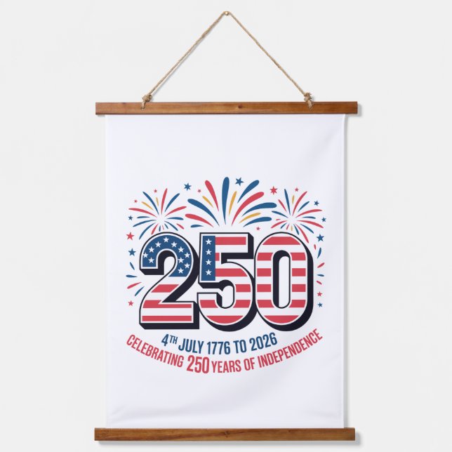 250 Years of Independence  Wandteppich Mit Holzrahmen (Vorderseite)