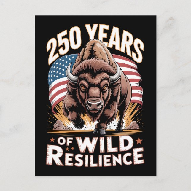 250 Years of Wild Resilience Bison Postkarte (Vorderseite)