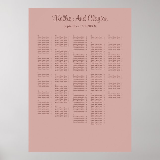 250+ Zimt-Rose Einfache Hochzeitsstiftung Poster (Vorne)