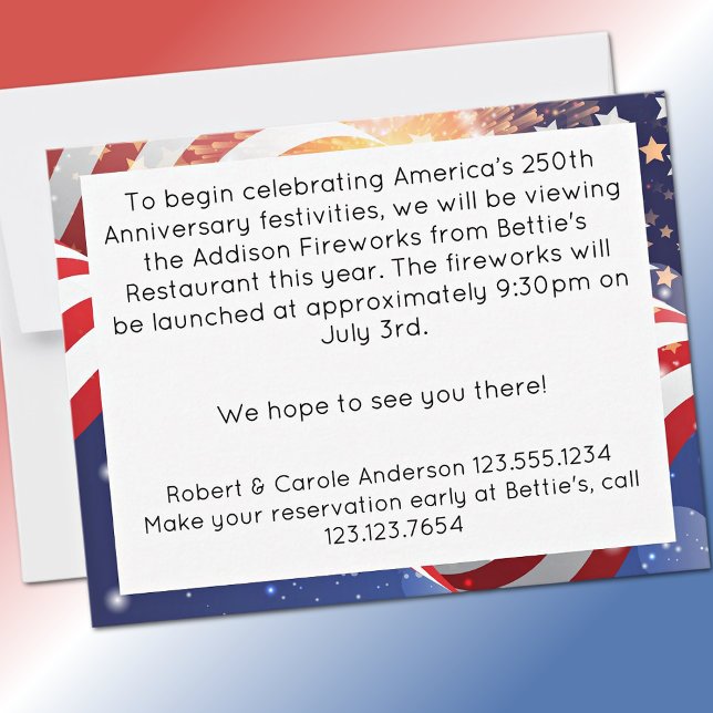 250th Anniversary America 4th of July Frame Note Mitteilungskarte (Von Creator hochgeladen)