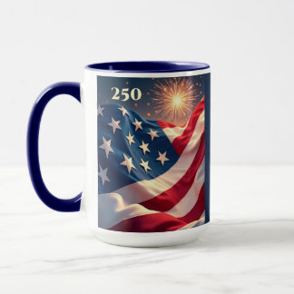 250th Anniversary of America Flag and Fireworks Tasse