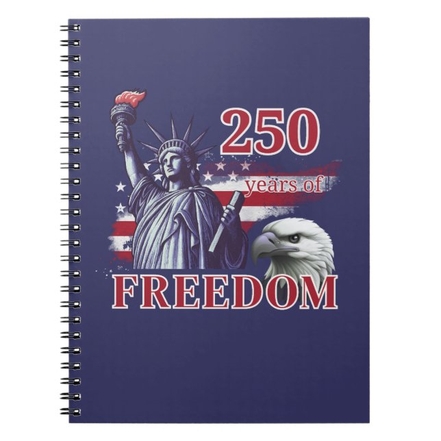 250th Anniversary USA Flag Liberty Eagle Freedom Notizblock (Vorderseite)