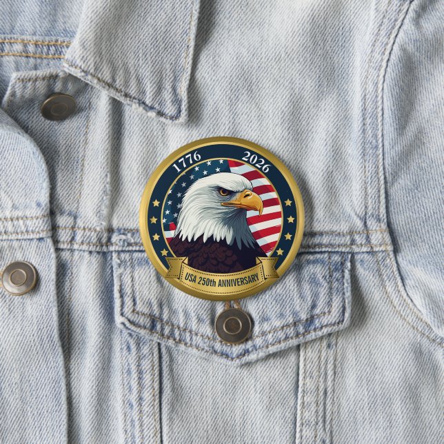 250th Anniversary USA Patriotic | 1776–2026 Button (Beispiel)