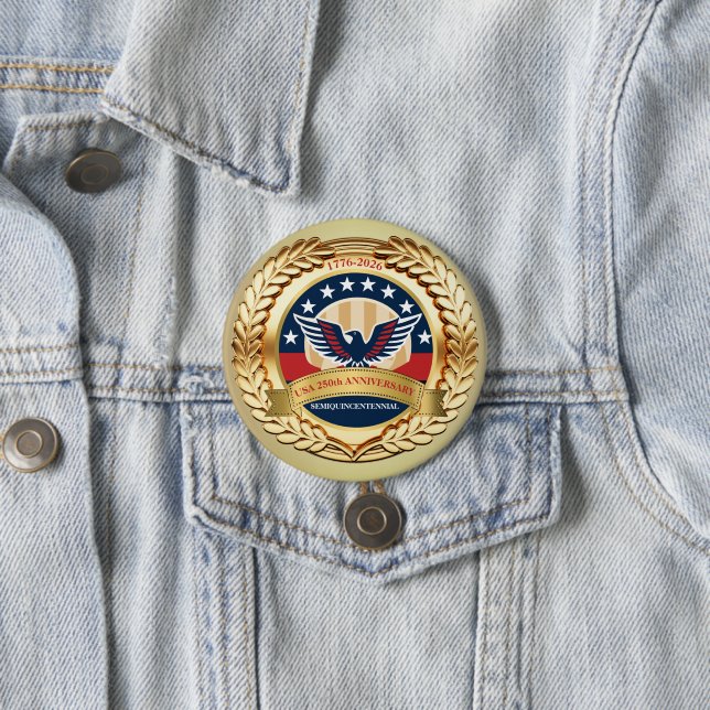 250th Anniversary USA Patriotic | 1776–2026 Button (Beispiel)