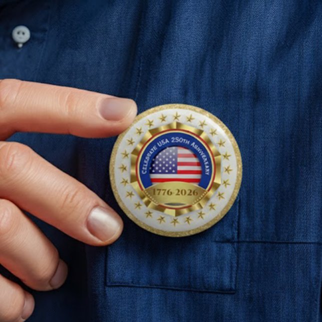 250th Anniversary USA Patriotic | 1776–2026 Button (Von Creator hochgeladen)