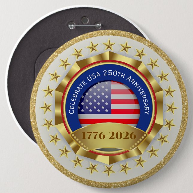 250th Anniversary USA Patriotic | 1776–2026 Button (Vorne & Hinten)