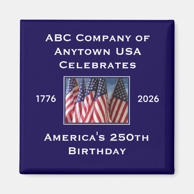 250th Anniversary USA Patriotic Flags  Magnet (Vorne)